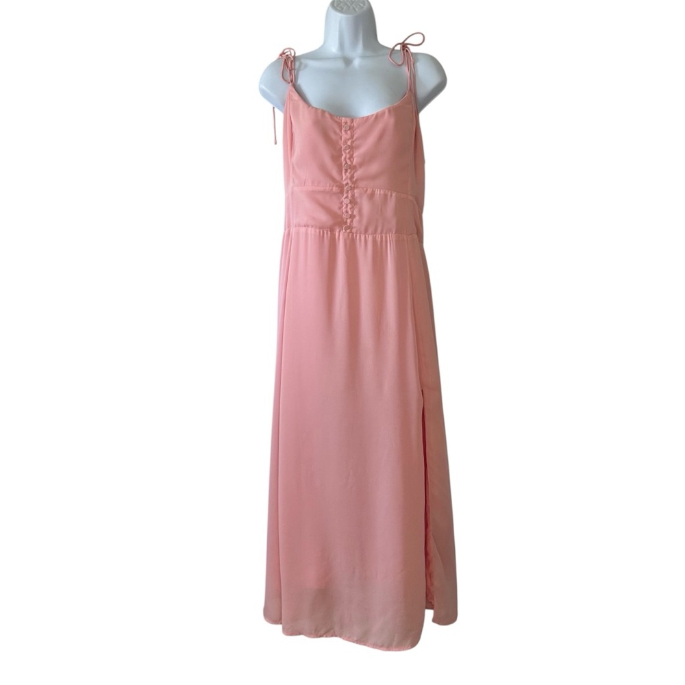 Abercrombie & Fitch Women’s Elegant Pink Spaghetti Tie Maxi Dress- Size XL